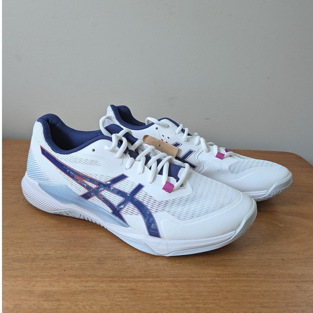 ASICS Gel Tactic White/Dive Blue Performance Sz 11 Woman's Pickleball Shoe Shoes